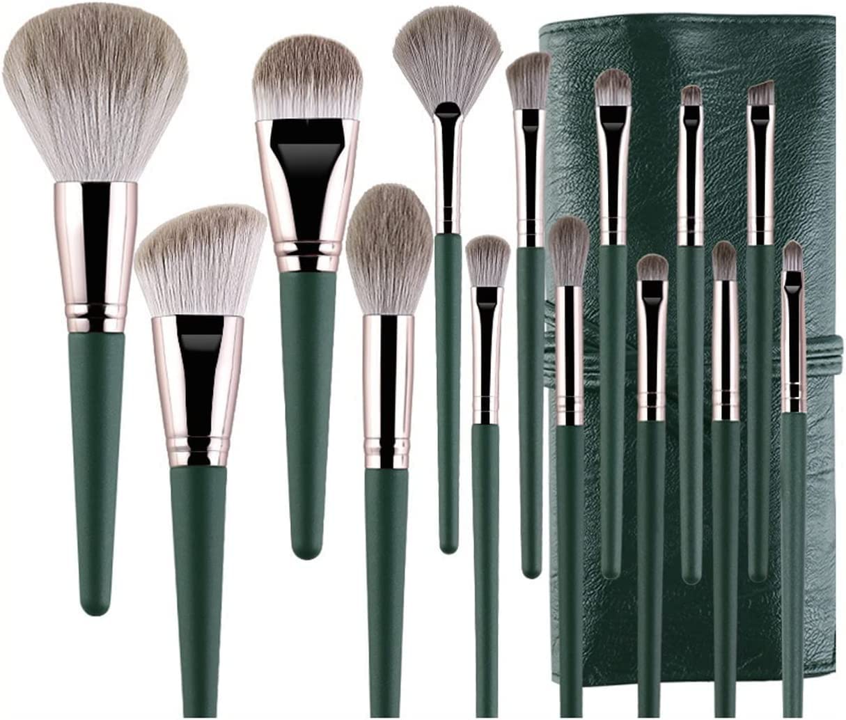 14-Piece Professional Makeup Brush Set - Premium Synthetic Foundation, Powder, Blush, Contour, Eyeshadow, Eyeliner & Lip Brushes Kit for Flawless Makeup Application - Perfect for Daily Use, Travel & Professional Makeup Artists
