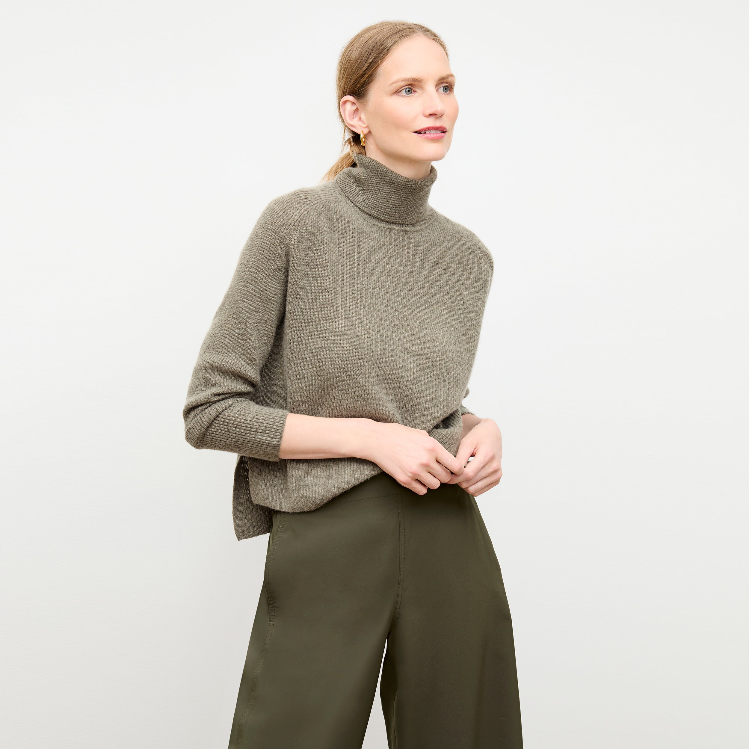Elena Travel Culotte Pants - OrigamiTech Olive Green Wrinkle-Free Stretchable for Women | Perfect for Airplane, Office & Casual Wear