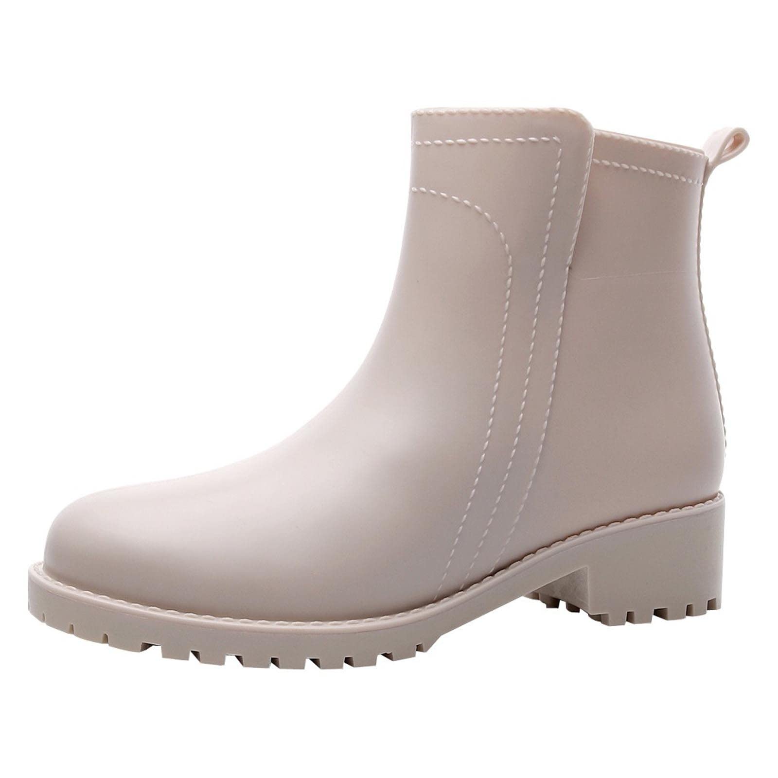Women's Non-Slip Waterproof Rain Boots - Comfortable Rubber Ankle Boots for Outdoor Walking, Gardening & Rainy Days