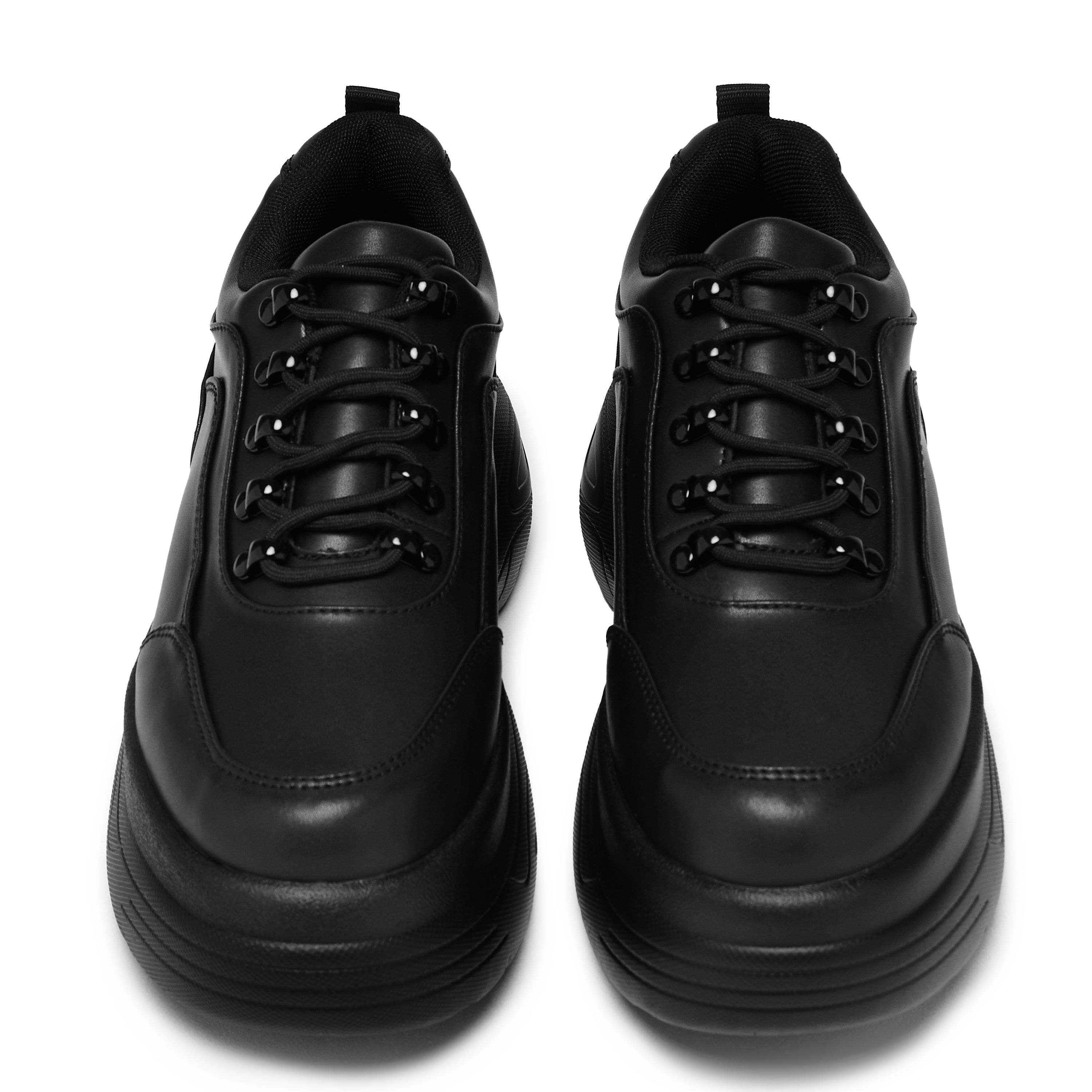 Jennie Striker Black Chunky Bubble Trainers - Stylish Women's Platform Sneakers for Casual Wear & Street Fashion | Perfect for Everyday Outfits, Running Errands & Trendy Looks
