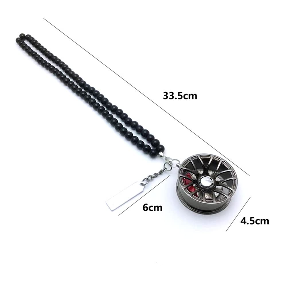 SEADEAR Car Rear View Mirror Pendant - Blue Beaded Hanging Chain Charm for Wheel Rim & Interior Decoration | Perfect for Car Accessories, Gifts & Personalization (Road Trip, Commute, Customization)