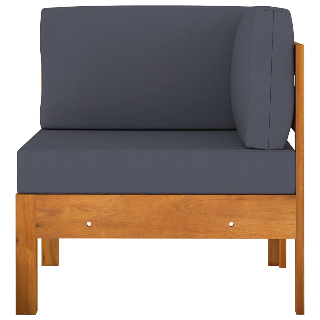 2-Piece Acacia Wood Garden Lounge Set with Dark Gray Cushions - Perfect for Backyard, Balcony, Porch & Outdoor Relaxation