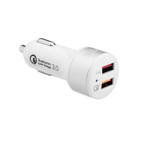 3sixT Fast Car Charger 5.4A Dual Port USB Adapter with 1m Micro USB Cable - Quick Charge for iPhone Android Smartphones While Driving