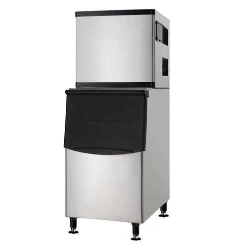 ICE400M HA 22-Inch 400 lb Commercial Ice Maker Machine - Air Cooled Half Cube Modular with Storage Bin for Restaurants, Bars, and Catering Events