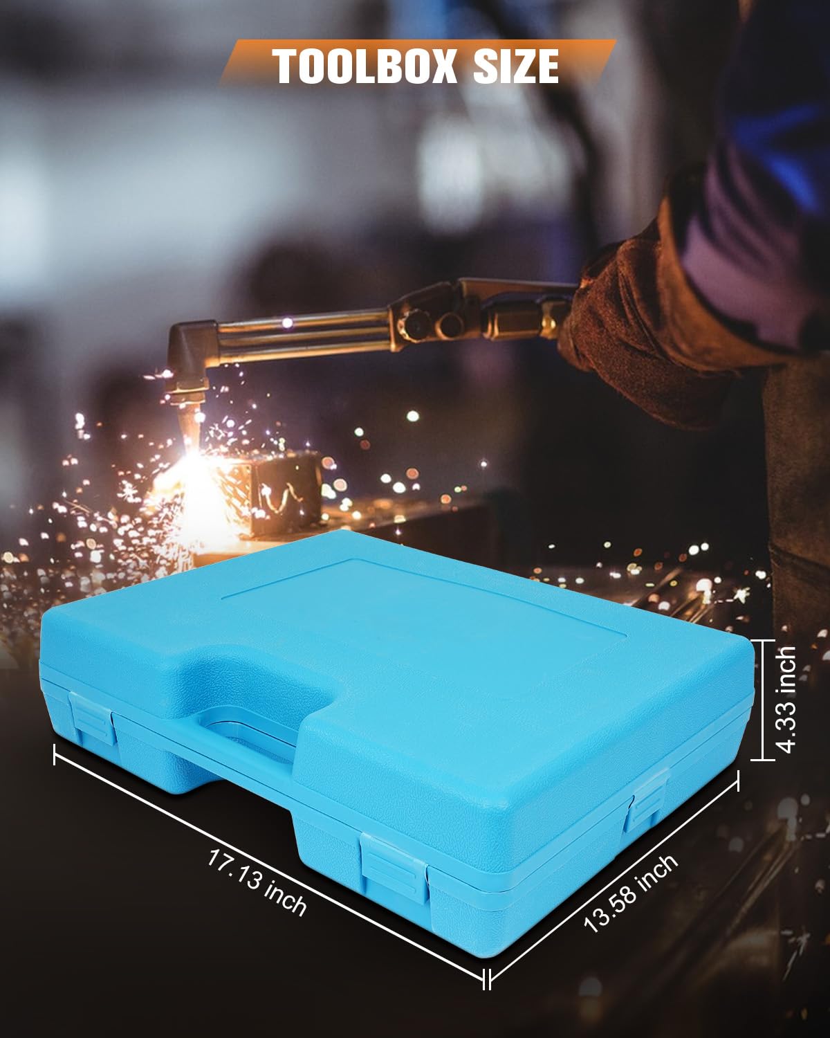 Oxy Acetylene Torch Kit - Professional Gas Welding & Cutting Torch Set with Nozzles, Regulator, Hose Gauges - Portable Oxy Fuel Brazing & Welding Equipment in Blue Case - Perfect for Metal Fabrication, Automotive Repair & DIY Projects