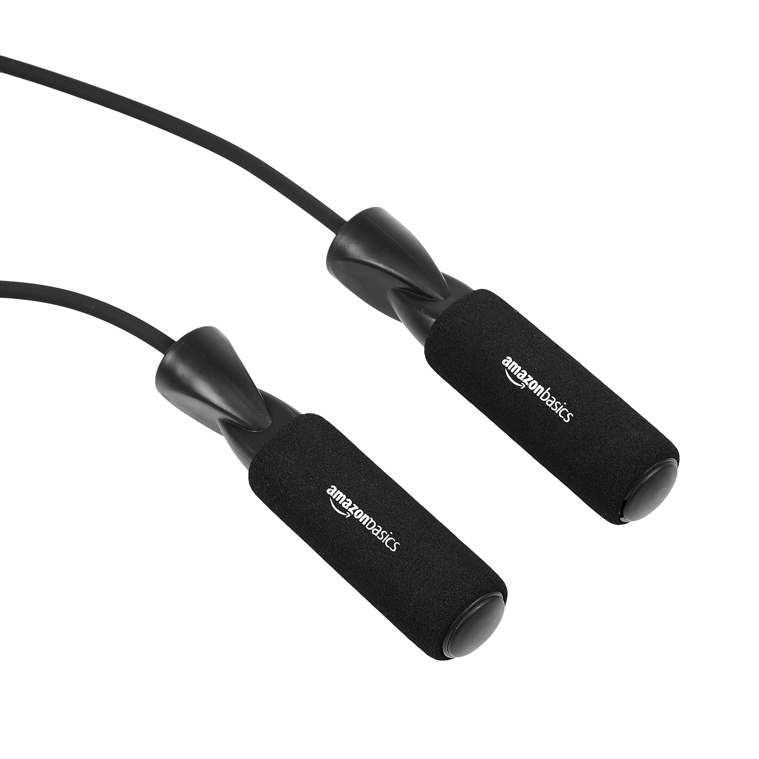 Amazon Basics Jump Rope - Adjustable Length Skipping Rope for Fitness, Workouts & Weight Loss - Ideal for Home Gym, Cross Training & Cardio Exercise