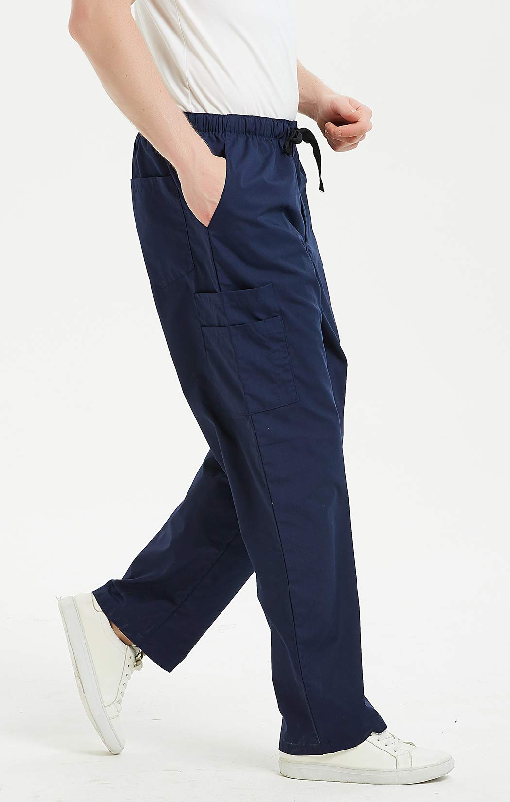 VOGRYE Men's Scrub Pants - 7-Pocket Medical Work Pants with Elastic Waistband, Anti-Wrinkle & Comfortable Healthcare Uniform for Doctors, Nurses, Dentists - Perfect for Hospital Shifts, Clinics & Healthcare Professionals