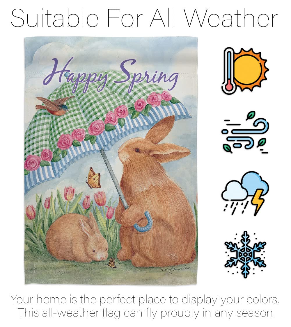 Breeze Decor Easter Bunny Egg Flag Set - Double-Sided Large Spring Holiday Decoration for Garden, Yard & Home - Made in USA | Perfect for Easter Celebrations, Spring Parties & Christian Holiday Decor