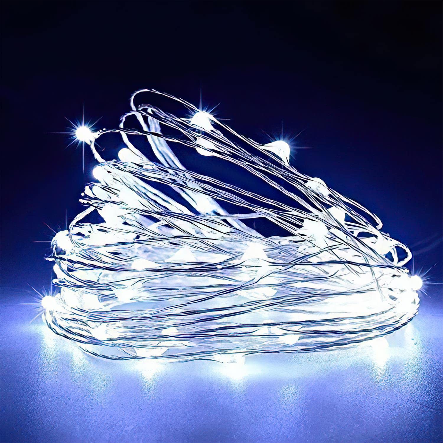 Homemory 2 Pack 33 Ft 100 LED Fairy Lights with Remote - Waterproof Battery Operated String Lights, 8 Lighting Modes for Christmas, Wedding, Party, Garden & Outdoor Decor (Cool White) - Perfect for Bedroom, Patio, Backyard and Holiday Displays