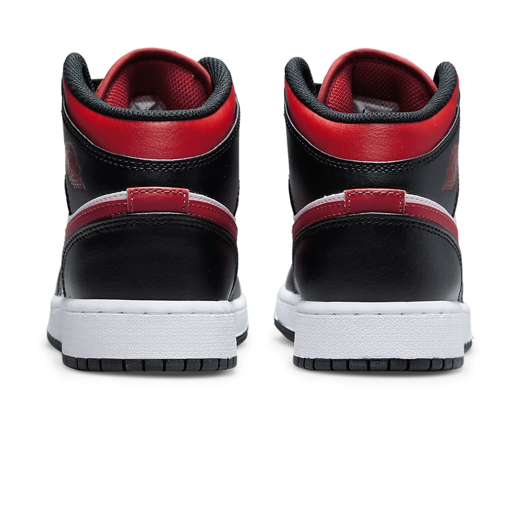 Air Jordan 1 Mid Black Fire Red Basketball Shoes for Kids (GS) - Retro Style Sneakers for School, Sports & Streetwear Fashion