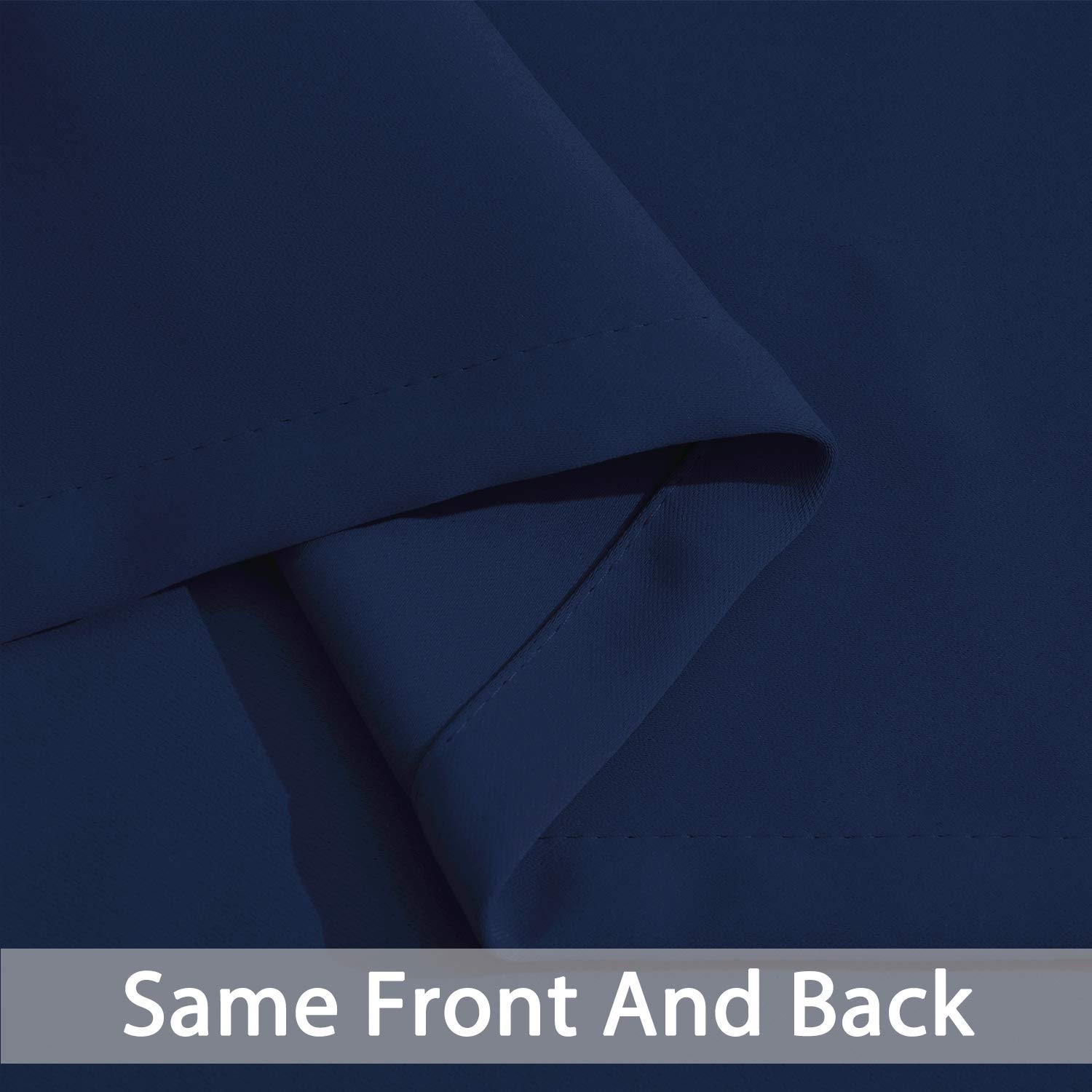 Premium Blackout Curtains for Bedroom & Living Room - Thermal Insulated Room Darkening Curtains with Rod Pocket, Set of 2 Panels (52 x 63 Inch, Navy Blue) - Perfect for Home Theater, Nursery & Light Sleepers