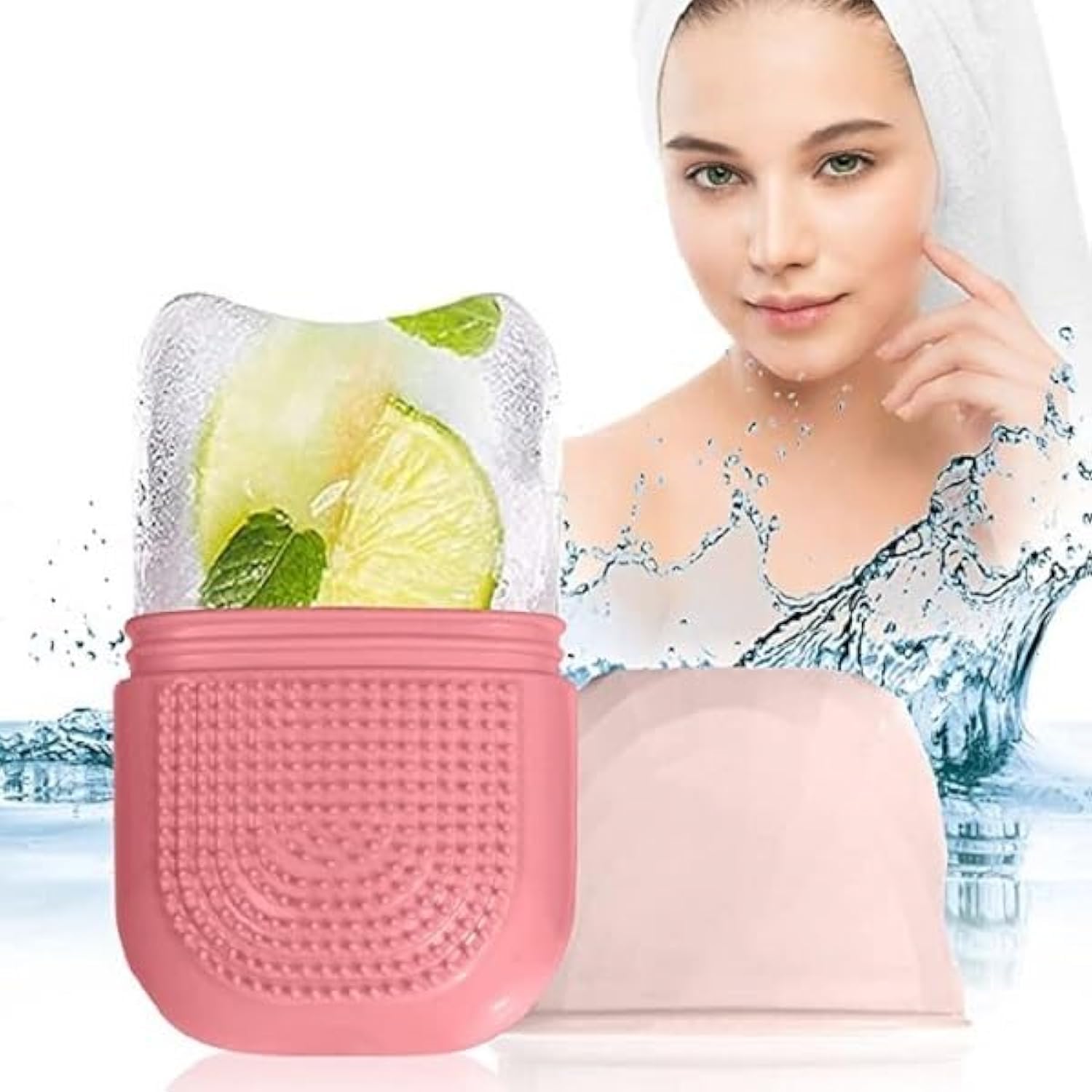 VONITY Best Ice Roller for Face - Oil Control & Glowing Skin | Cooling Face Massager for Women | Pink Ice Cube Roller for Puffiness & Dark Circles | Perfect for Morning Routine & Post-Workout Recovery