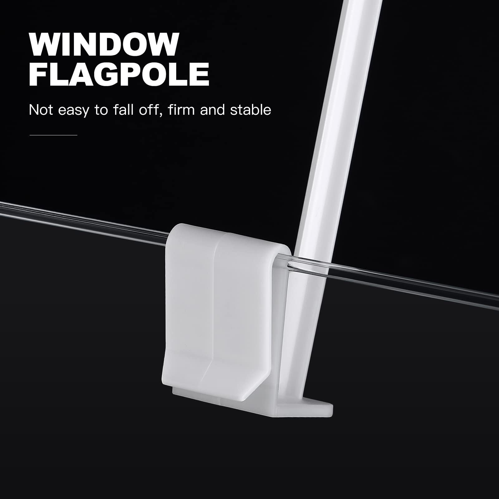 DOITOOL 10Pcs Car Flag Poles - White Vehicle Window Flag Holders for National Flags & Warning Flags | Perfect for Sports Events, Parades, and Patriotic Displays