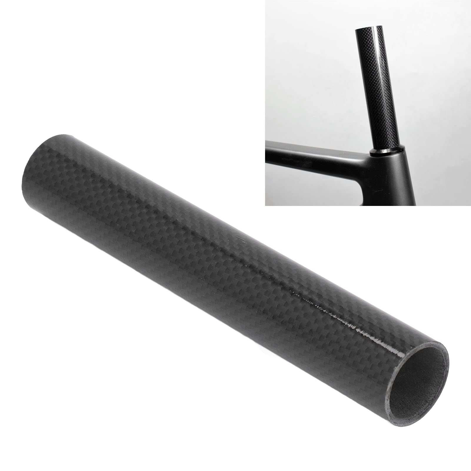 VBESTLIFE 28.6mm x 20cm Carbon Fiber Headset Spacer for Mountain Bike Front Fork Stem - Lightweight Bicycle Stem Spacer for MTB, Road Bike, Cycling Accessories - Perfect for Bike Upgrades and Maintenance