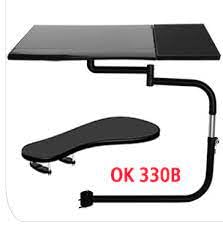 Ergonomic Laptop Stand with Keyboard Tray & Mouse Pad - Adjustable Chair Mount for Office & Gaming Setup - Perfect for Home, Office or Dorm Room Workspaces