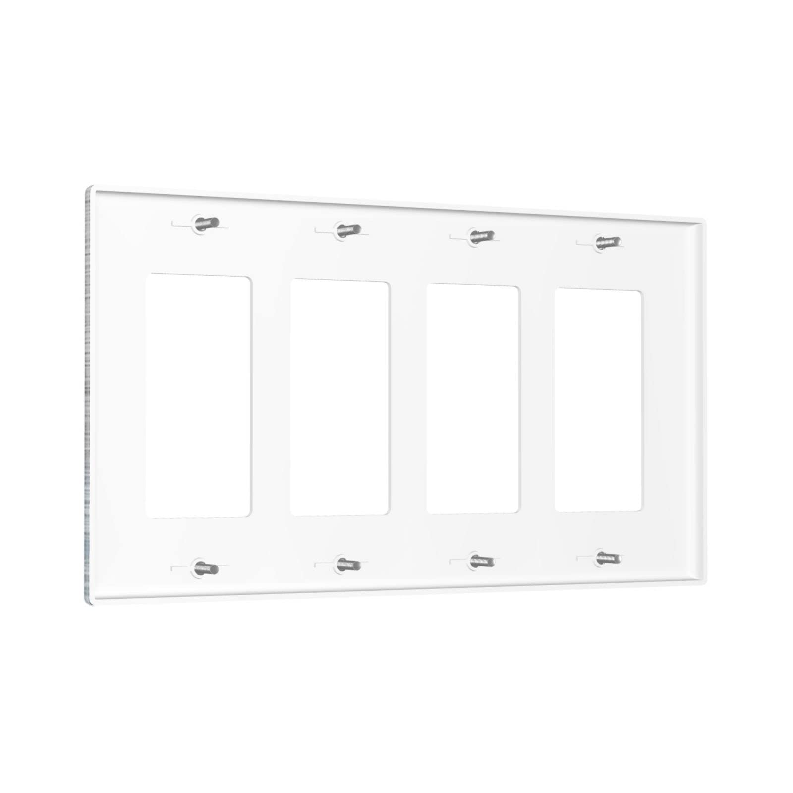 Abstract Blue Gray Black Quad Rocker Light Switch Cover - Decorative 4 Gang Wall Plate - Funny Lightswitch Faceplate 4.5 x 8.0 Inch - Perfect for Modern Homes, Offices & DIY Decor Projects