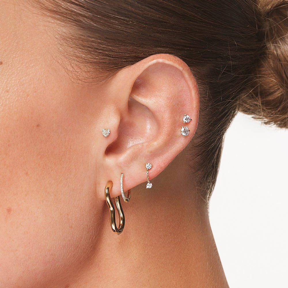 10k Gold Lab Grown Diamond Stud Earrings - Elegant Drop Design for Women, Perfect for Weddings, Parties & Everyday Wear