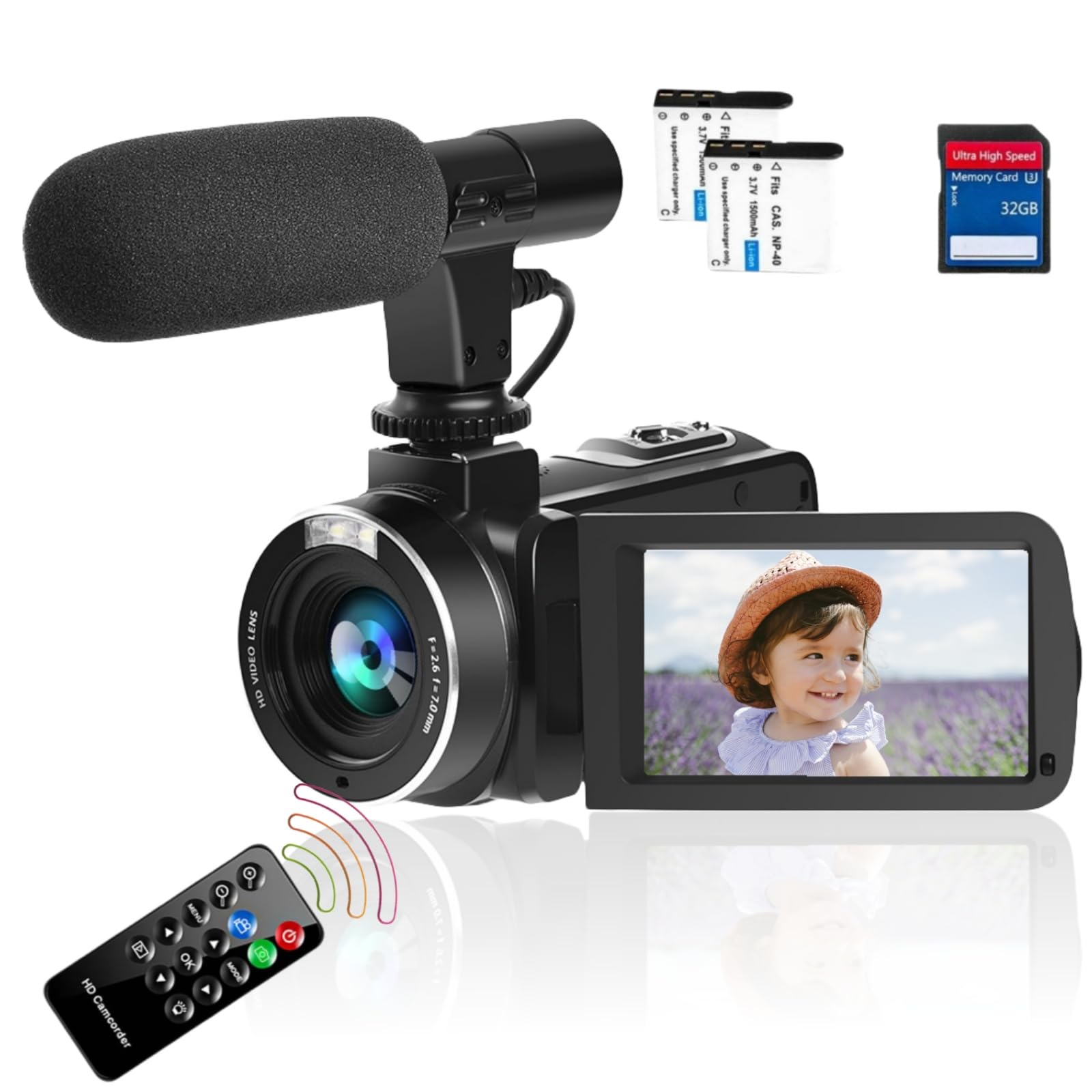 4K Video Camera Camcorder 48MP 30FPS with 18X Digital Zoom - YouTube Vlogging Camera with IR Night Vision, 3.0