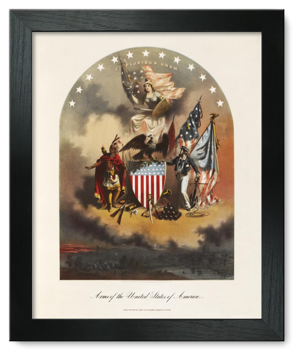 12x15 Framed Print - Arms of the United States of America 1864 Historical Artwork | Perfect for Home Decor, Office Wall Art & Patriotic Gifts