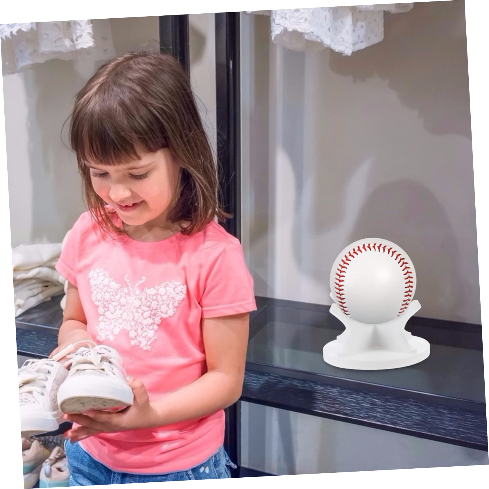 Abaodam 2-Piece Clear Acrylic Ball Display Stand - Baseball, Softball, Tennis & Golf Ball Holder Rack - Perfect for Sports Memorabilia, Trophy Cases & Retail Store Displays
