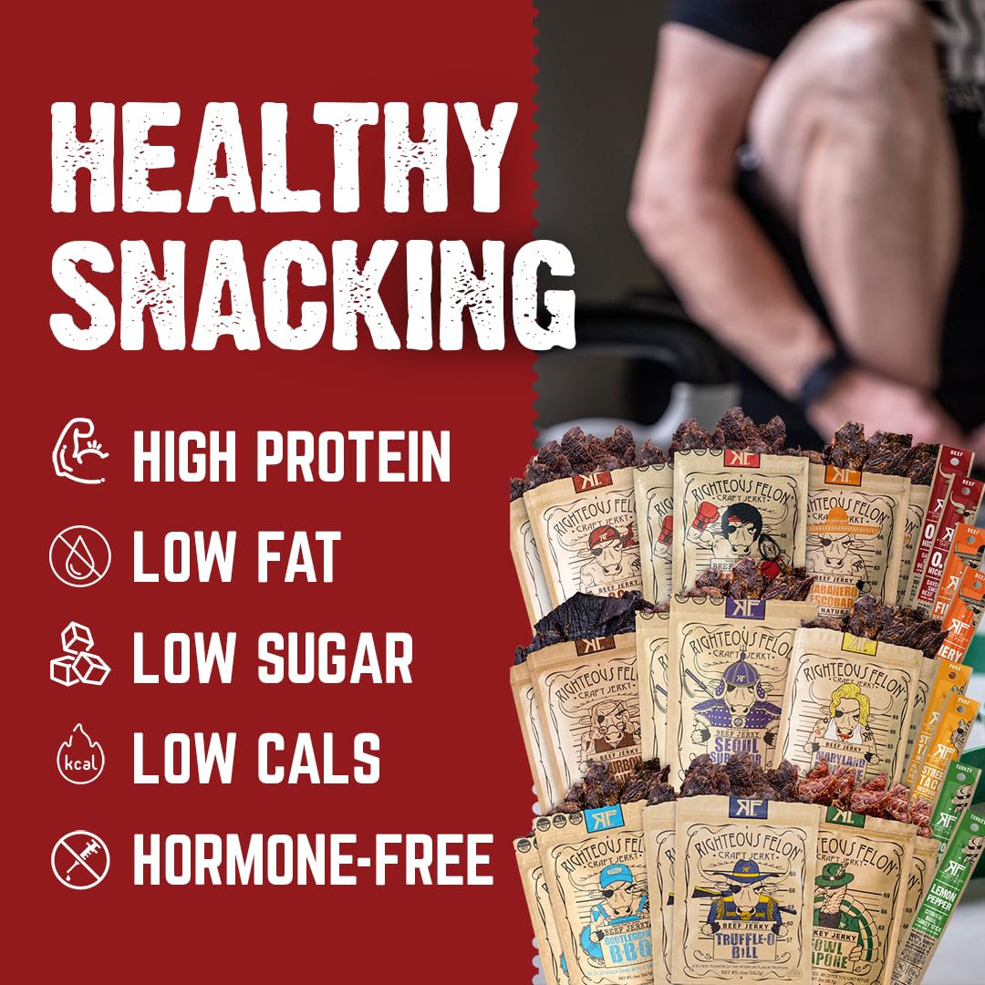 Premium Beef Jerky & Meat Sticks Variety Pack - High Protein, Low Carb, Low Sugar, Gluten Free Snacks - Healthy Keto & Paleo Snacks for Adults & Kids - Made with 100% Grass-Fed Beef - Perfect for Hiking, Camping & Road Trips (Noah's Ark 26 Pack)