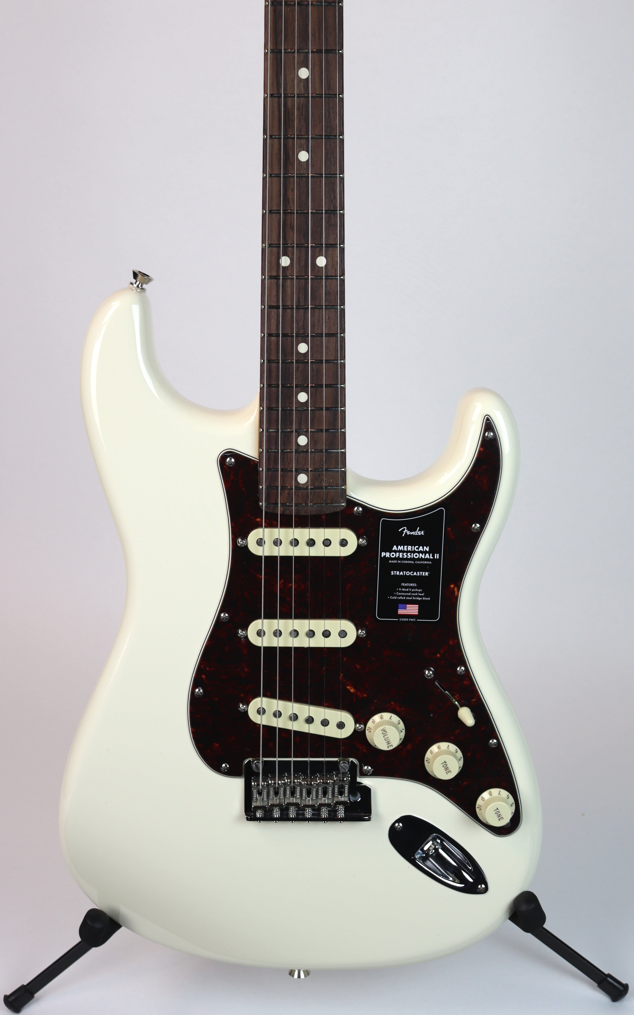 Fender American Professional II Stratocaster RW Olympic White Electric Guitar - Premium Maple Neck, Professional Sound for Stage & Studio