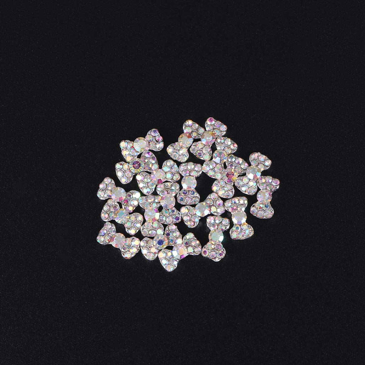 20pcs Rhinestone Nail Art Stickers - Bow Nail Decals, Nail Sequins & Diamond Gems for DIY Nail Art - Perfect for Manicures, Nail Salon, and Home Nail Decoration