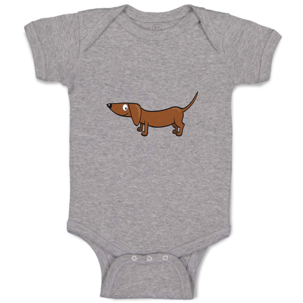 Custom Dachshund Dog Print Baby Bodysuit - Funny Striped Cotton Onesie for Boys & Girls | Perfect for Newborn Photoshoots, Family Outings & Cute Baby Gifts