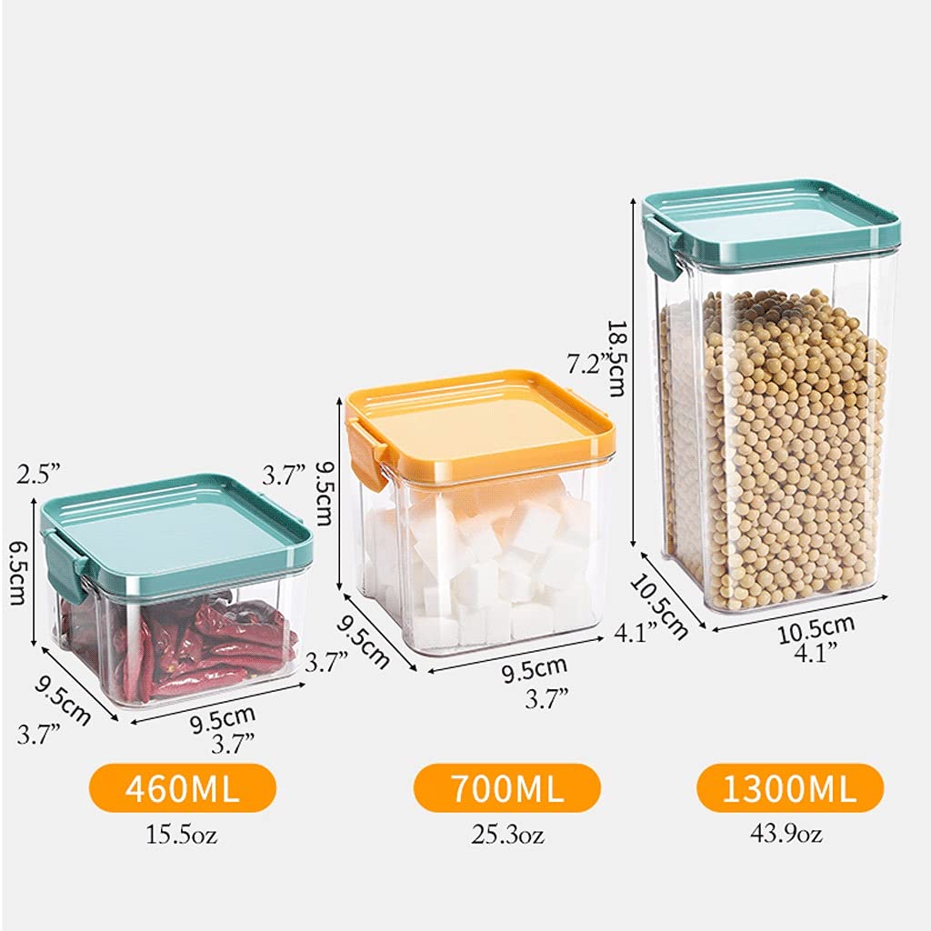 8-Piece Airtight Food Storage Containers Set - BPA Free Plastic Kitchen Jars with Locking Lids for Sugar, Flour, Spices & Pantry Organization - Perfect for Home, Office & Meal Prep (Color: 8-Piece Set A)