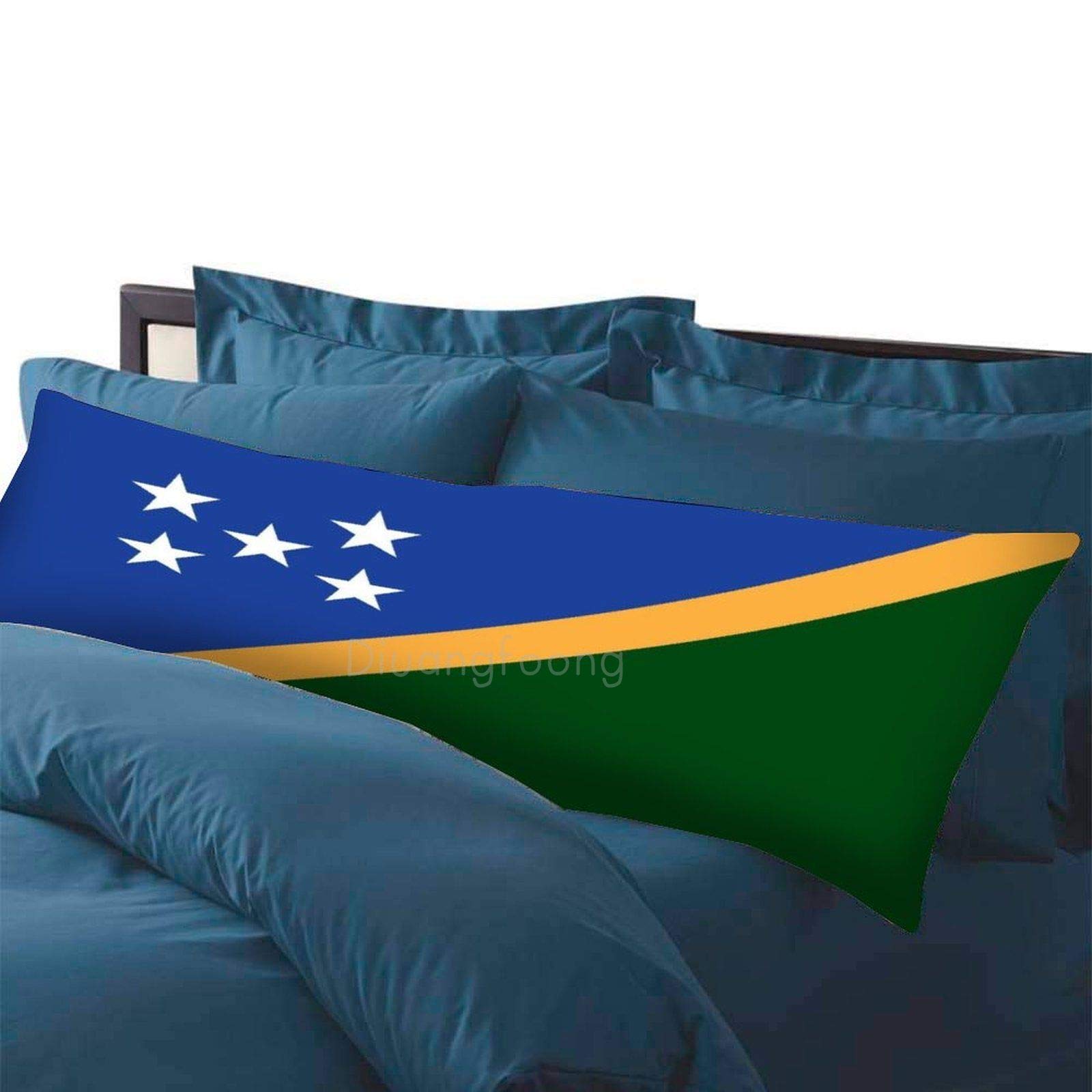 Solomon Islands Flag Body Pillow Cover 20x59 Inch - Decorative Couch Pillow Case with Zipper, Long Throw Pillow Cover for Sofa, Bed & Dorm Room - Perfect for Hugging, Lounging & Home Decor