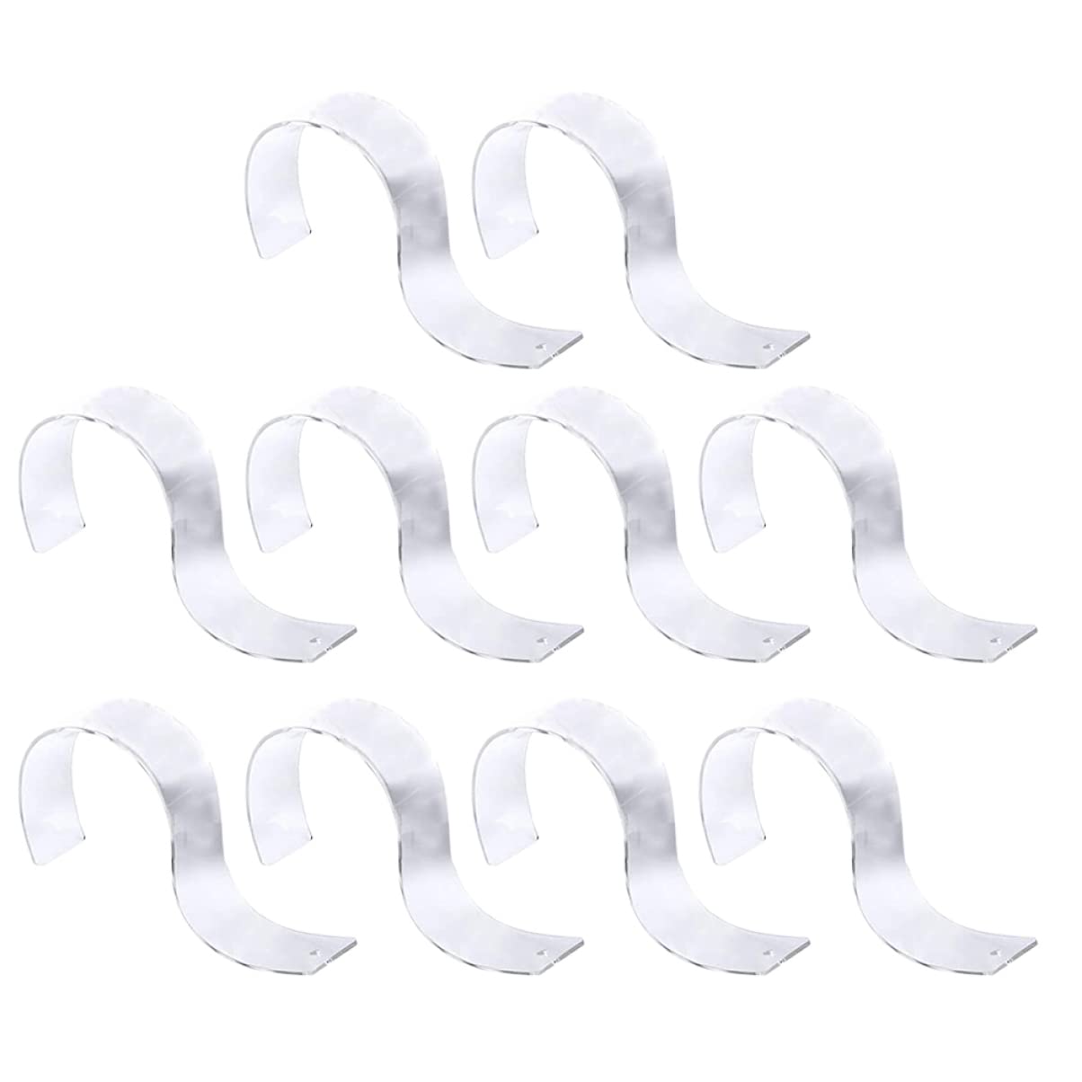 ULTECHNOVO 10-Pack Clear Acrylic Belt Display Stands - Space Saving Belt Rack Holder & Closet Organizer for Store, Retail & Home Use - Perfect for Wardrobe Organization & Retail Merchandising