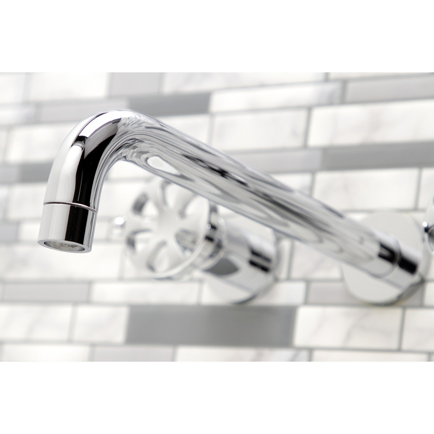Belknap KS8051RX Polished Chrome Two-Handle 3-Hole Wall Mount Roman Tub Faucet - Perfect for Bathroom Renovation and Luxury Spa Experience