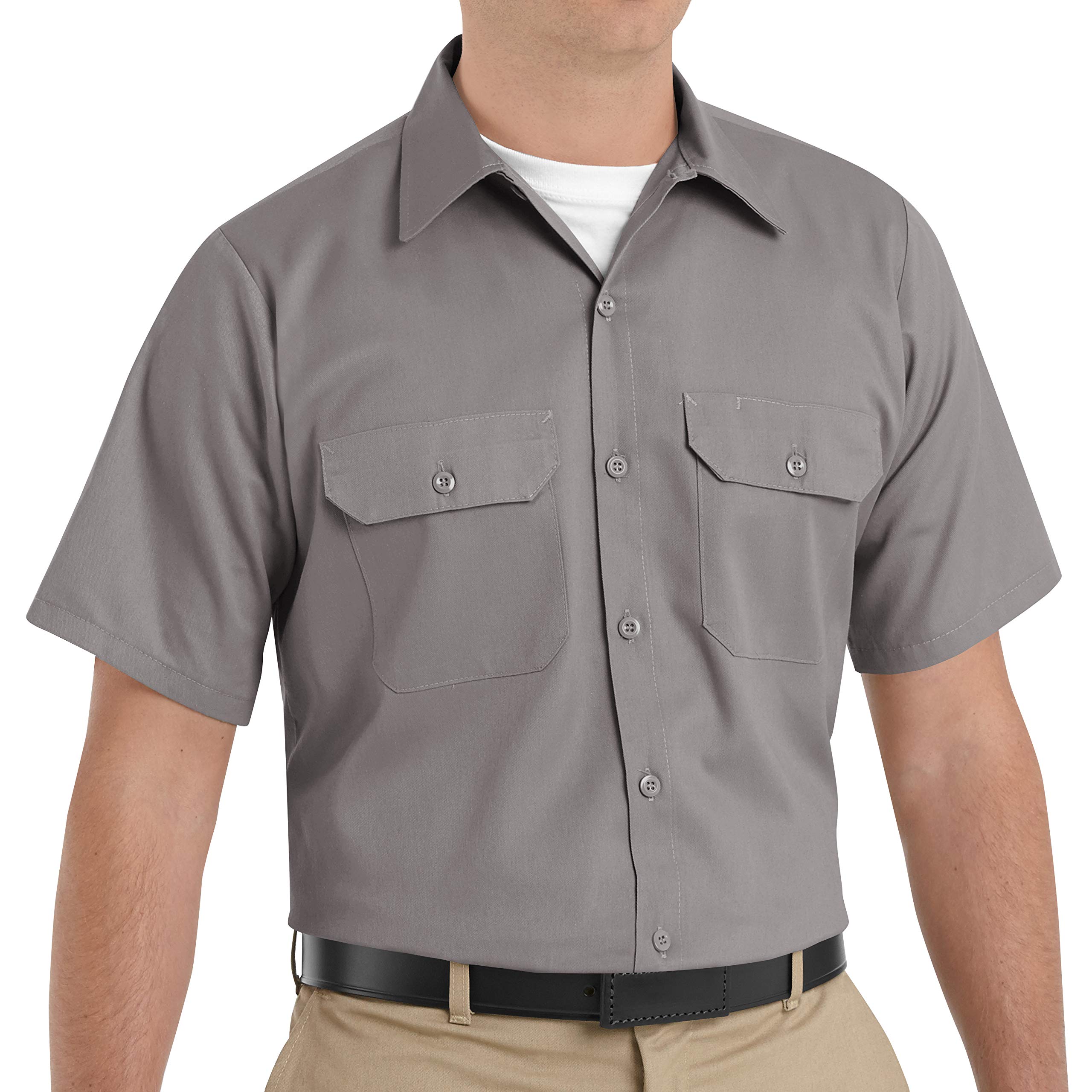 Red Kap Men's Durable Work Shirt - Heavy Duty Utility Uniform for Construction, Mechanics & Industrial Workers - Comfortable & Breathable for All-Day Wear