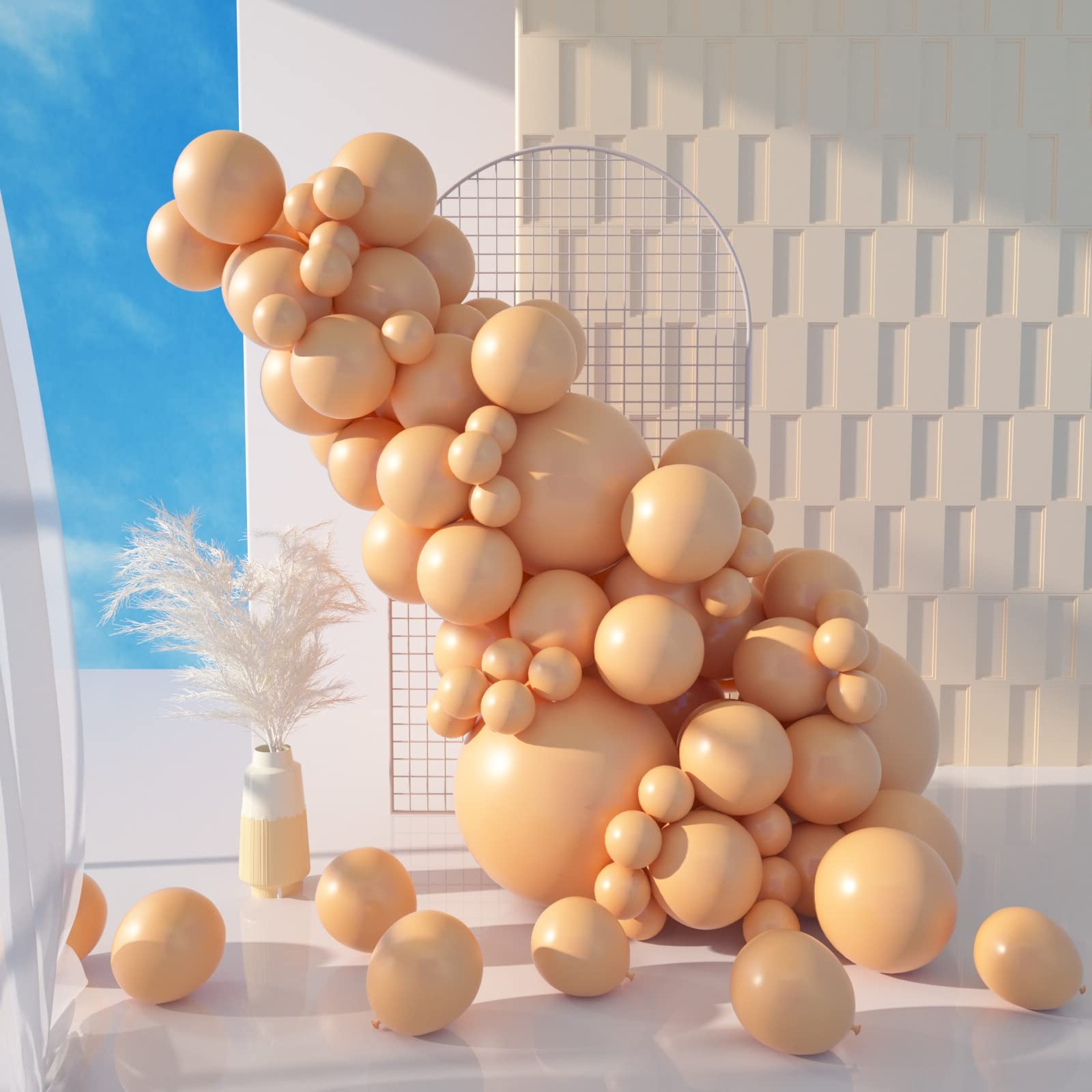 MOMOHOO 100Pcs Nude Balloons Set - 18/12/10/5 Inch Cream Beige Latex Balloons for Birthday Wedding Baby Shower Decorations | Neutral Color Balloon Garland Kit | Perfect for Boho, Woodland & Rustic Party Themes