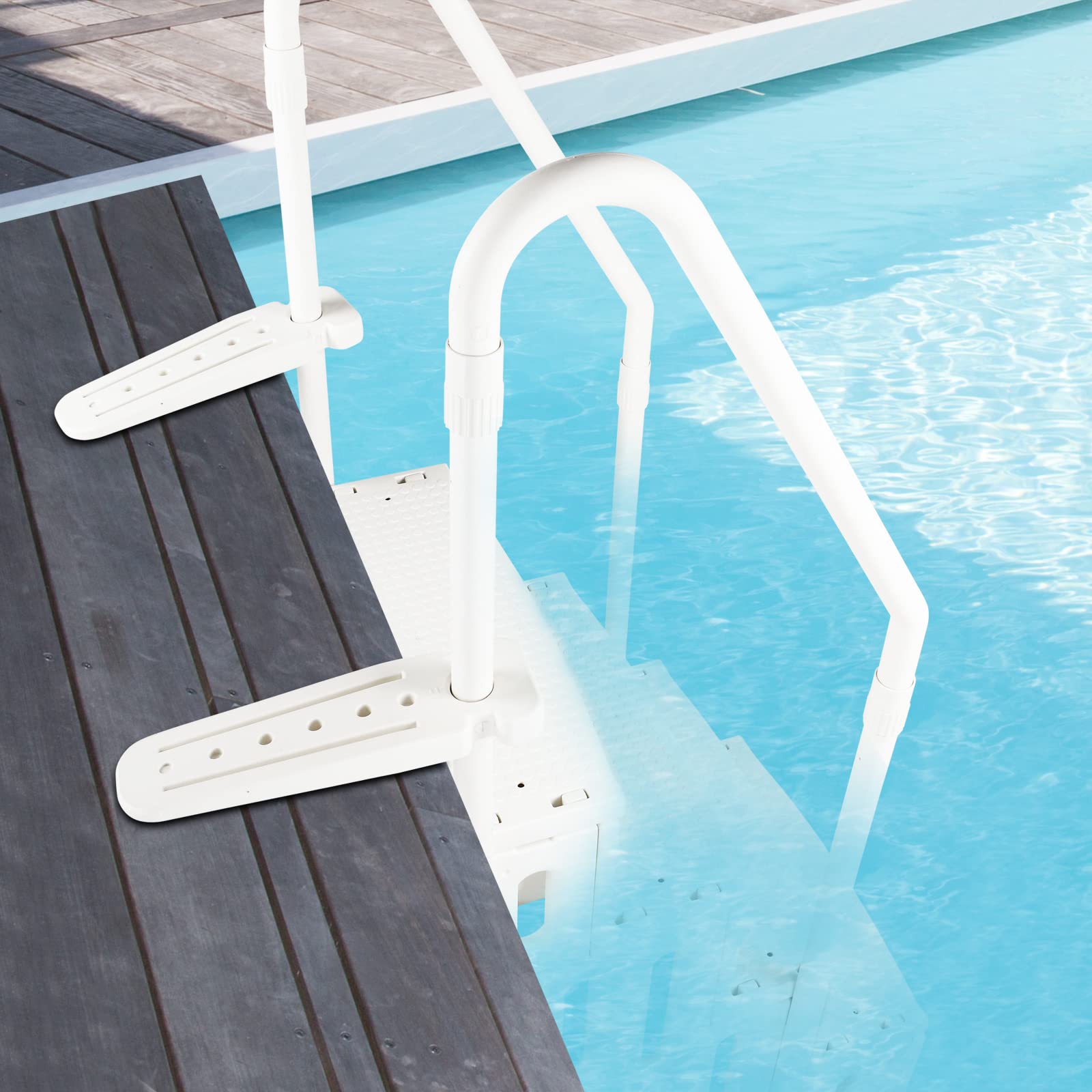Outvita 4-Step Heavy Duty Above Ground Pool Ladder with Handrails - 400lbs Weight Capacity, 33.5
