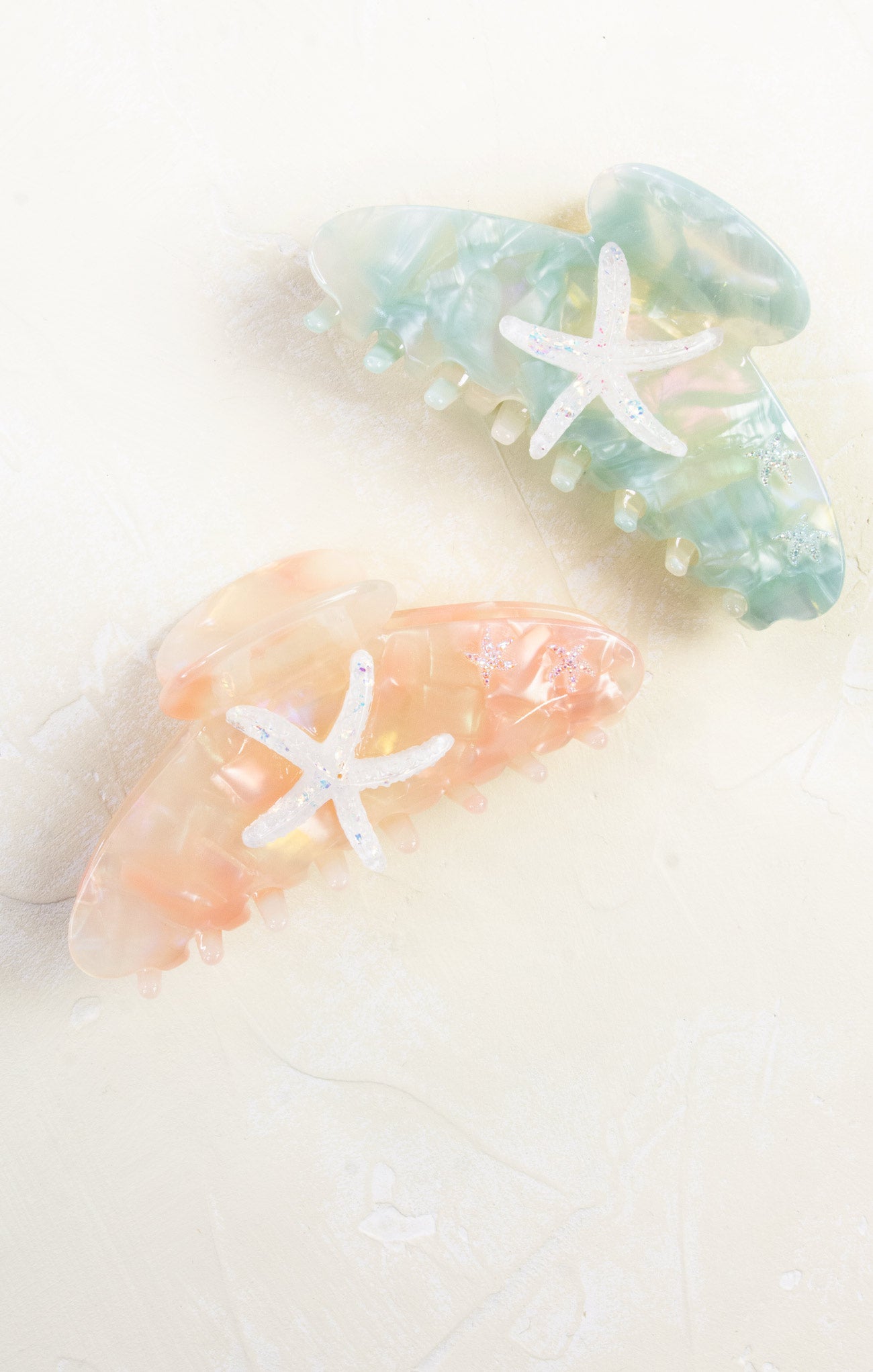 Marbled Starfish Hair Claw Clip - Non-Slip Grip for Beach, Summer, and Everyday Hairstyles