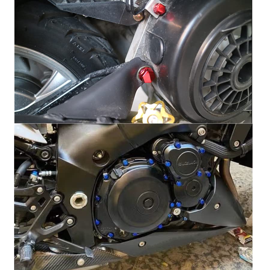Qiilu 30Pcs Motorcycle Screw Nuts & Bolt Covers - Bike Decoration for Harley, Honda, Yamaha