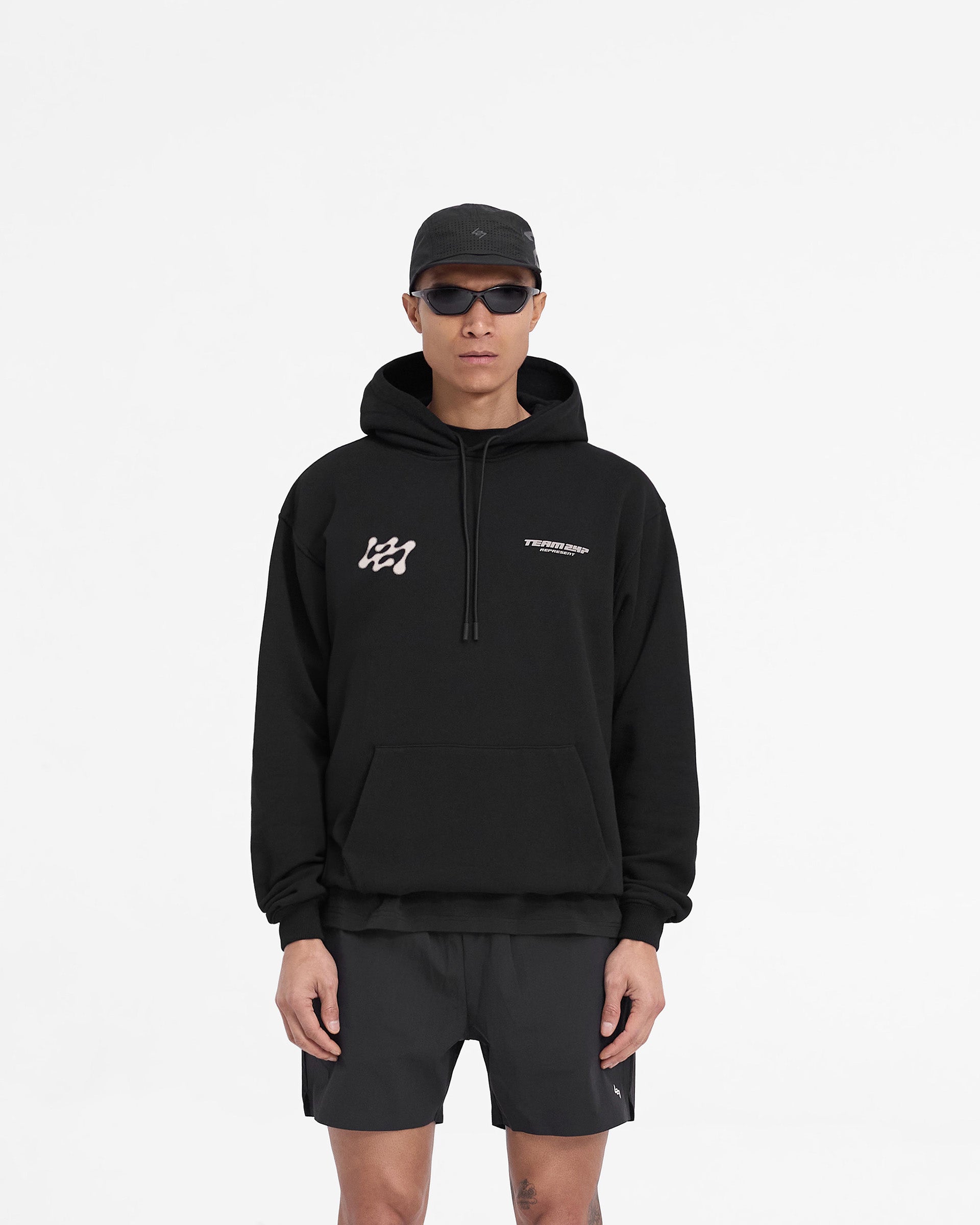 247 Future Terrains Oversized Hoodie for Men & Women - Black | Streetwear Fashion, Loungewear, Casual Comfort | Perfect for Urban Outfits & Relaxing at Home