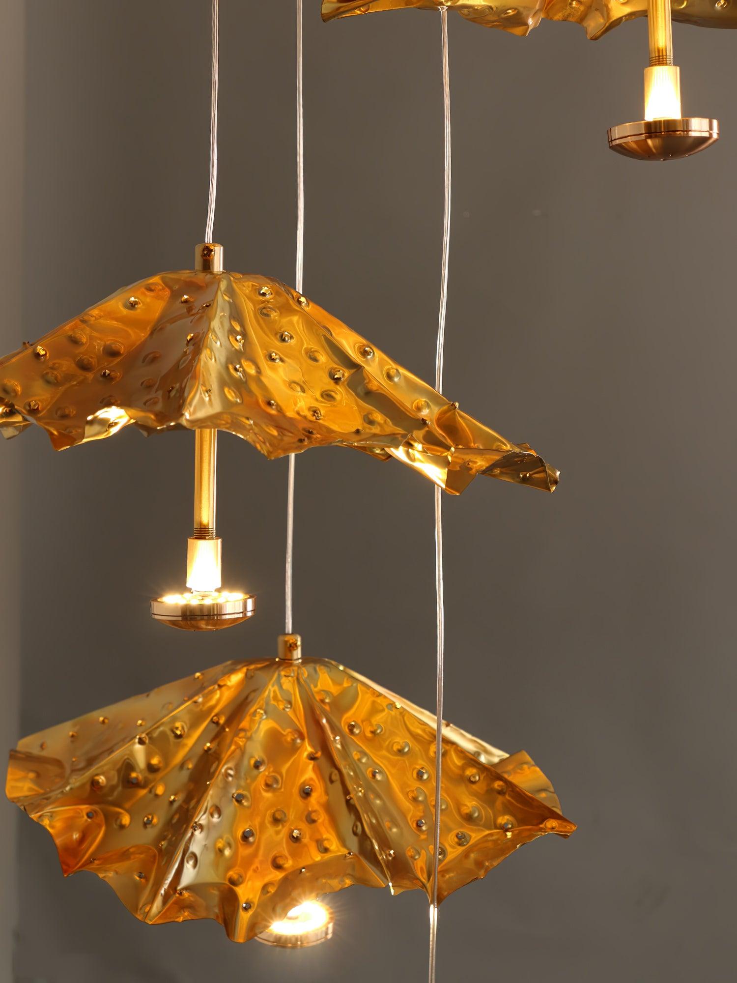 Livra Leaf Chandelier - Modern Crystal Ceiling Light Fixture for Dining Room, Living Room & Bedroom | Elegant Leaf Design Pendant Lighting for Home Decor