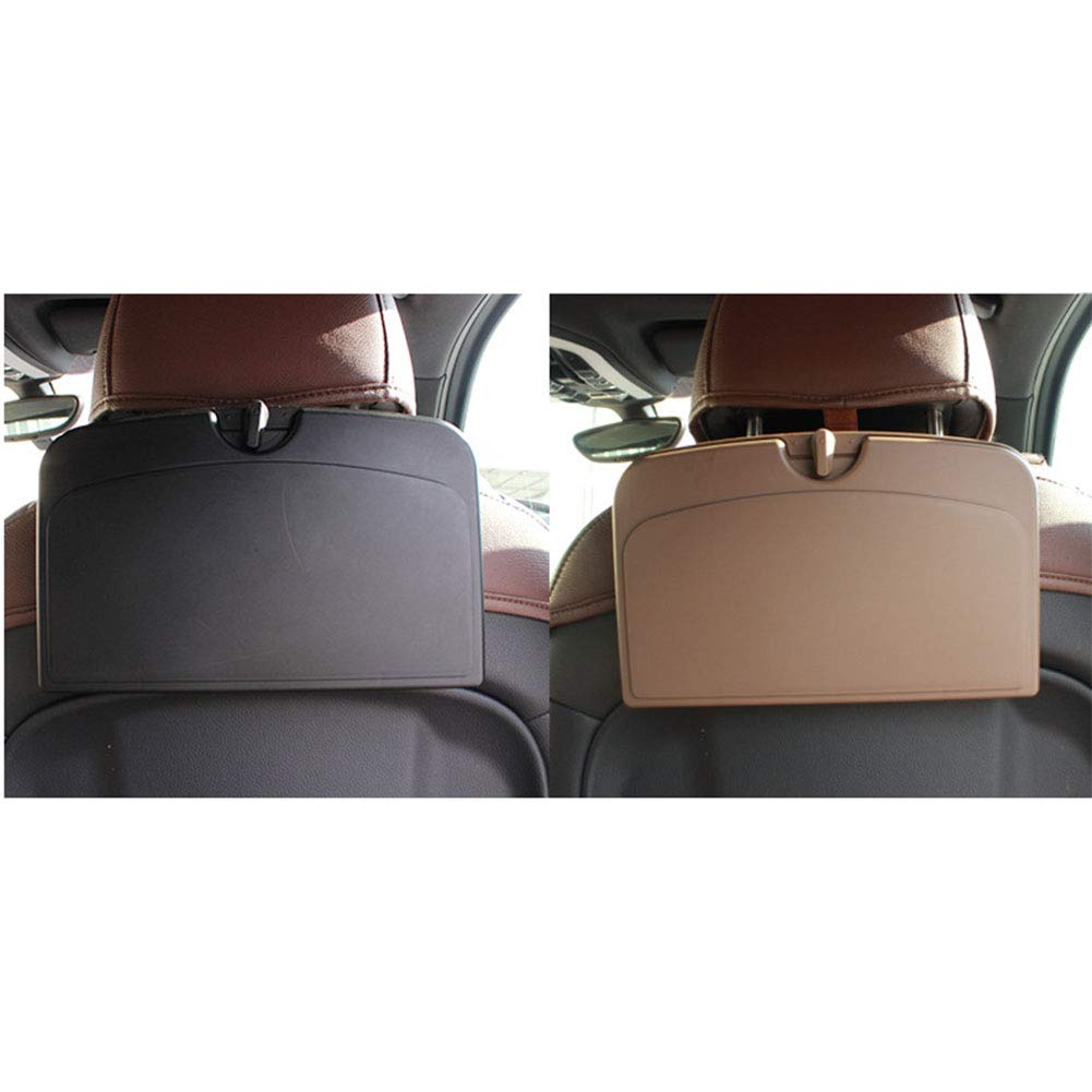 Foldable Car Seat Organizer & Dining Table Tray - Portable Food Storage for Drinks, Snacks, Books | Black | Perfect for Road Trips, Kids Meals & Commuting