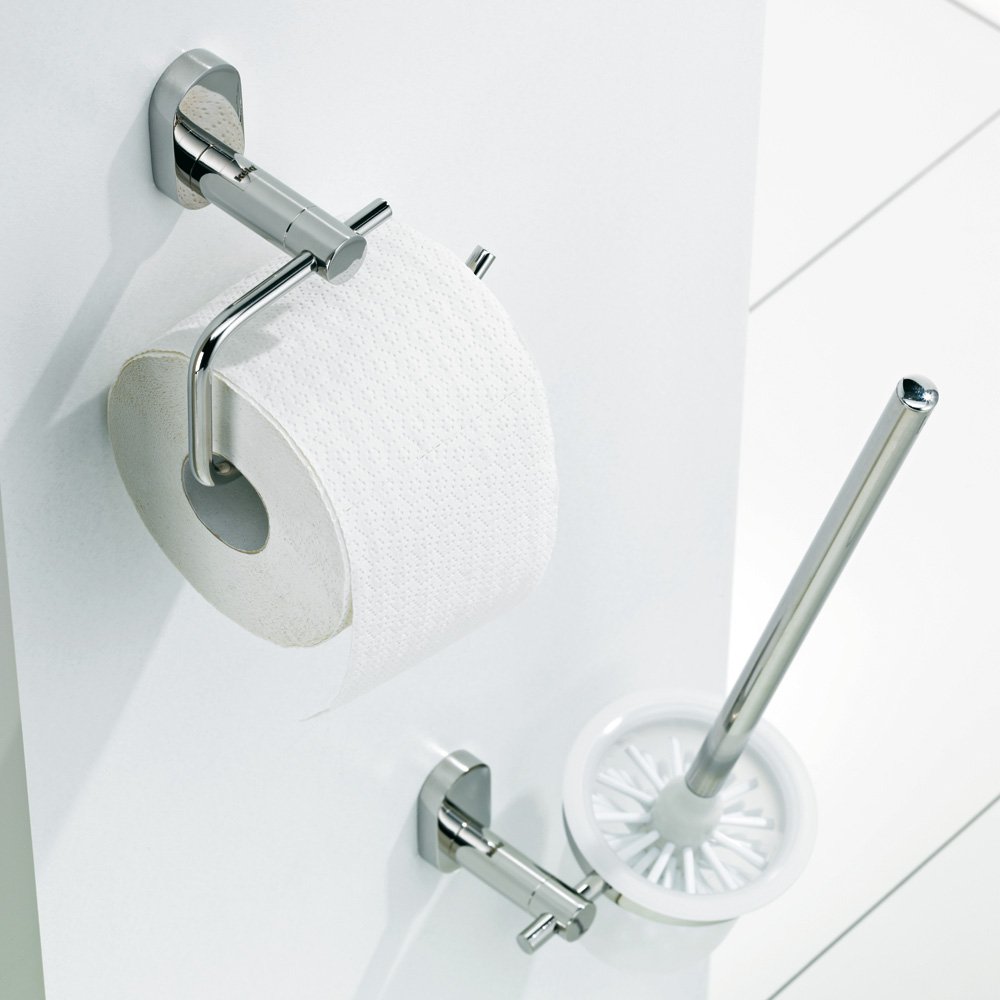Premium Chrome Stainless Steel Toilet Paper Holder - 14.5 x 14.5 x 12.5 cm - Modern Bathroom Tissue Dispenser for Home, Office & Restrooms