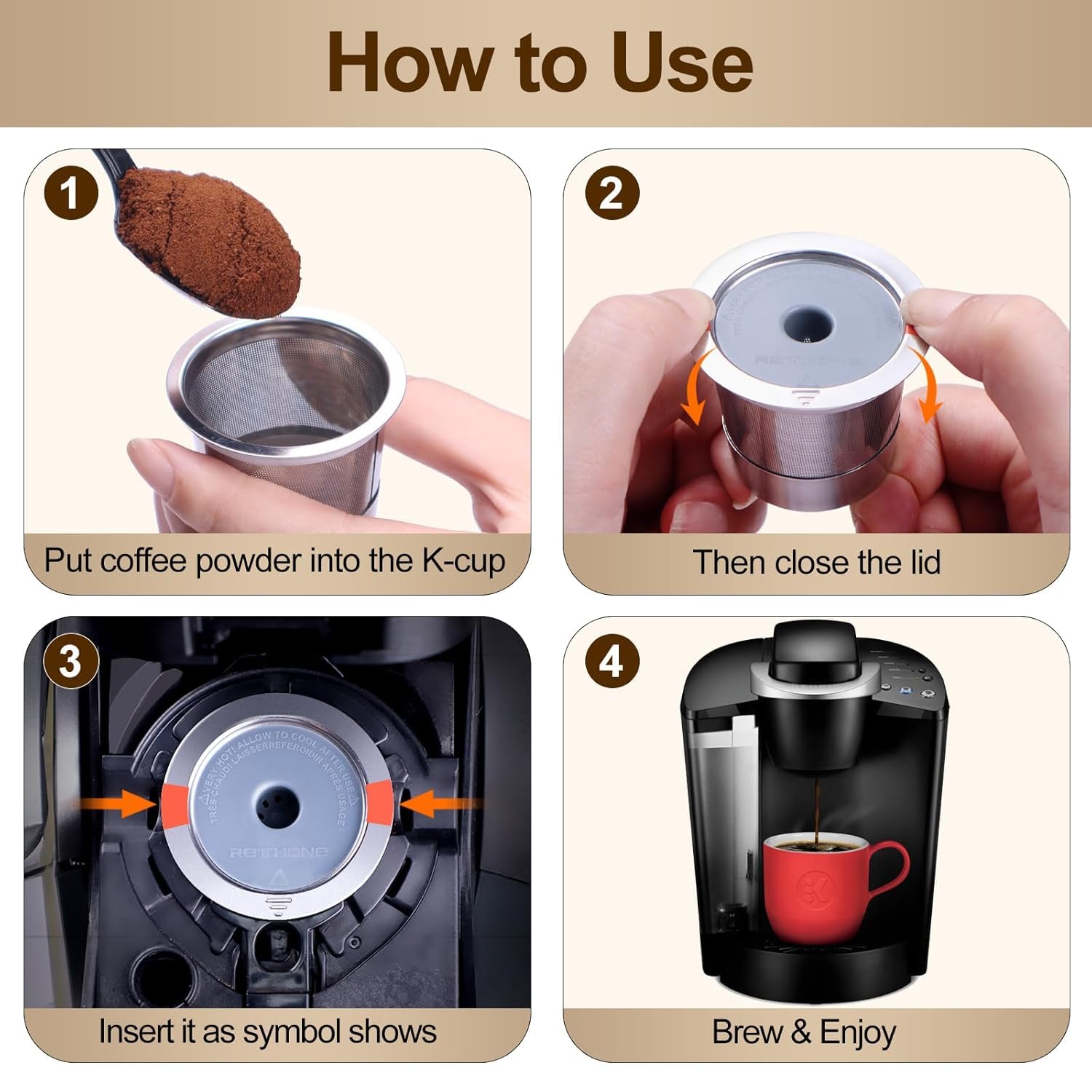 Reusable K Cups for Keurig 1.0 & 2.0 - Stainless Steel Coffee Filters (2 Pack) - Perfect for Home & Office Brewing