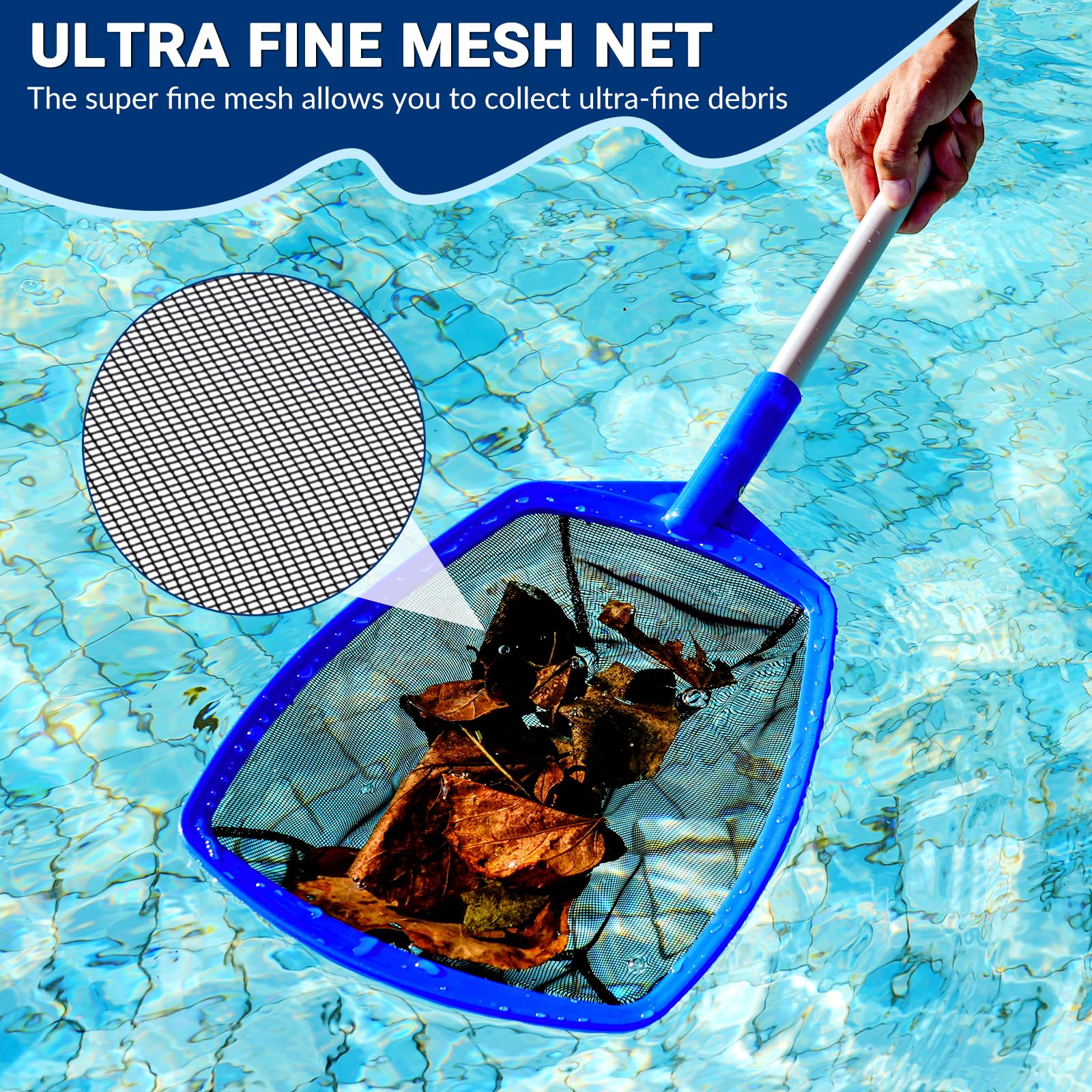 Premium Pool & Hot Tub Skimmer Net with 26.4