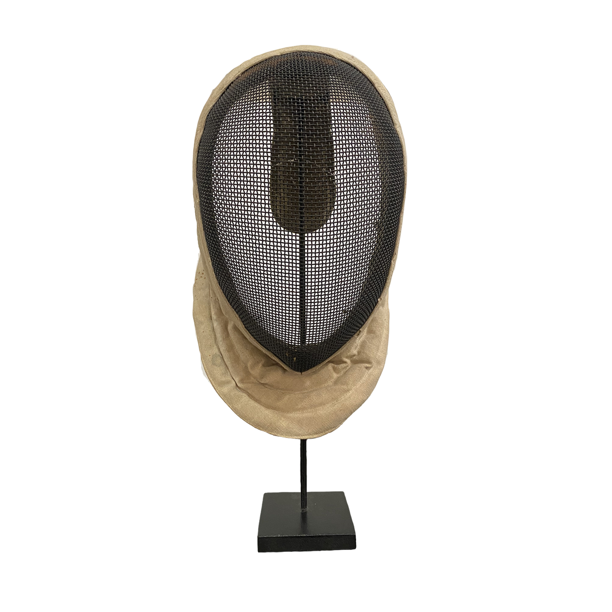 Vintage Fencing Mask with Stand - Classic Dueling Equipment for Historical Reenactments & Home Decor