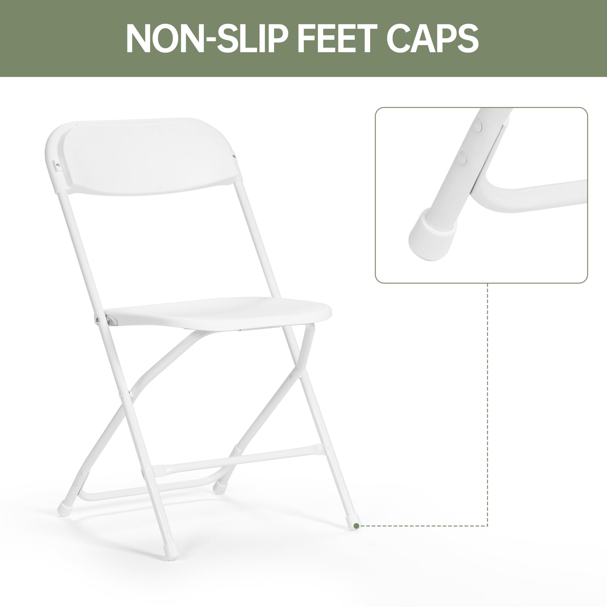 20 PCS Heavy Duty Plastic Folding Chairs - 650 LB Capacity, Stackable & Portable Commercial Chairs for Wedding, Party, Banquet, Outdoor & Indoor Events - Premium White Folding Chairs for Home, Office, Restaurant, and Event Venues