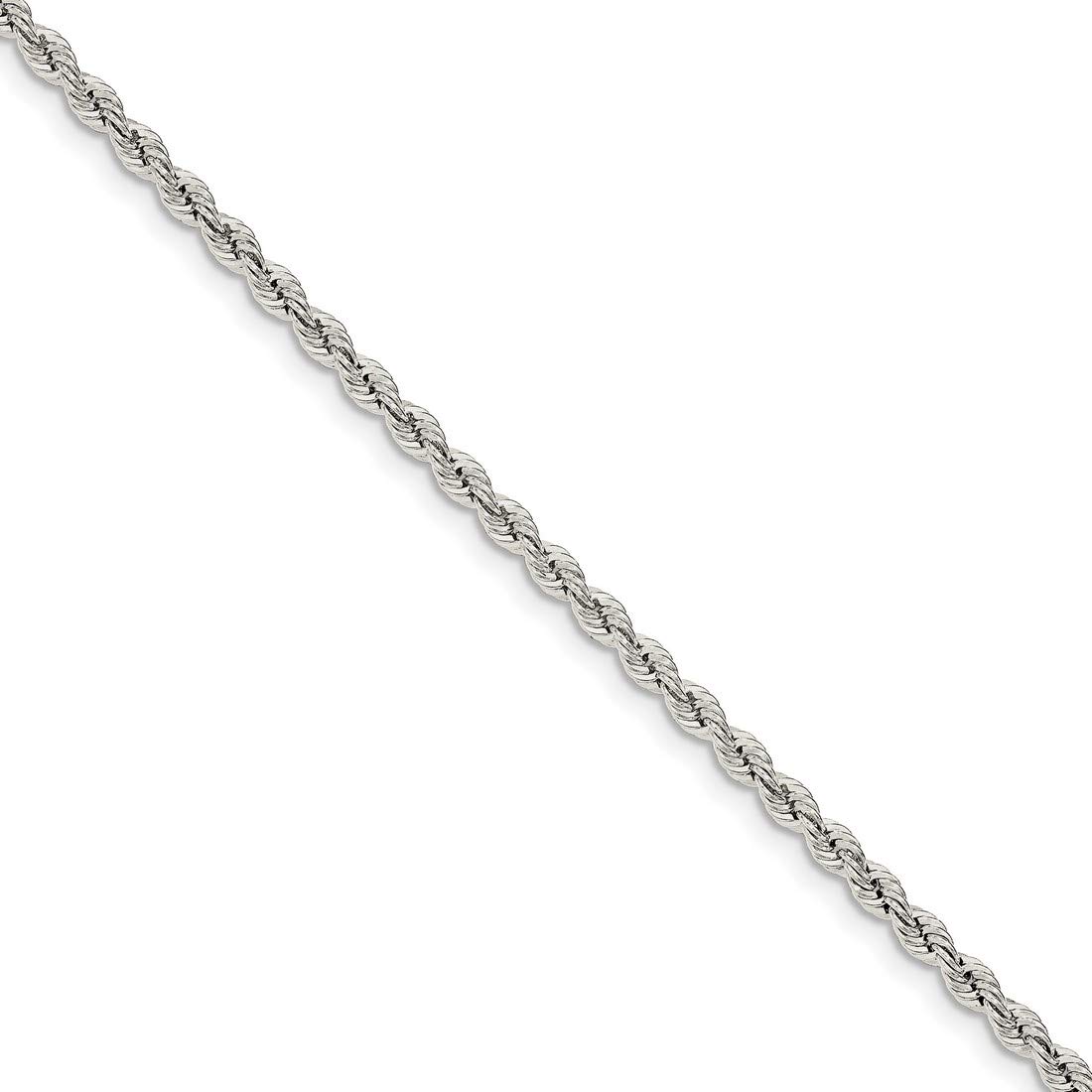 Sterling Silver Solid Heavy Rope Chain Necklace, Bracelet or Anklet - Durable Jewelry for Men & Women - Perfect for Everyday Wear, Gifts & Special Occasions