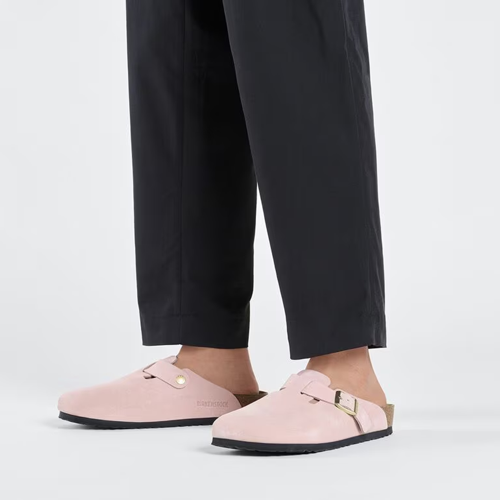 Birkenstock Boston Narrow Clog for Women - Light Rose Suede Comfort Shoes | Perfect for Home, Office & Casual Wear