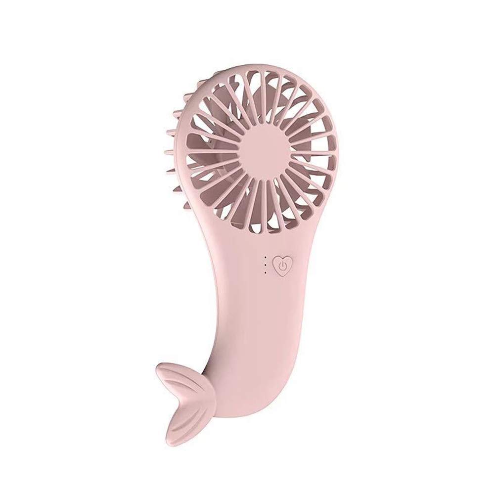 Pink Mermaid Shaped Mini USB Rechargeable Fan - Portable Handheld Cooling Fan for Summer Outdoor, Travel, Office & Home Use