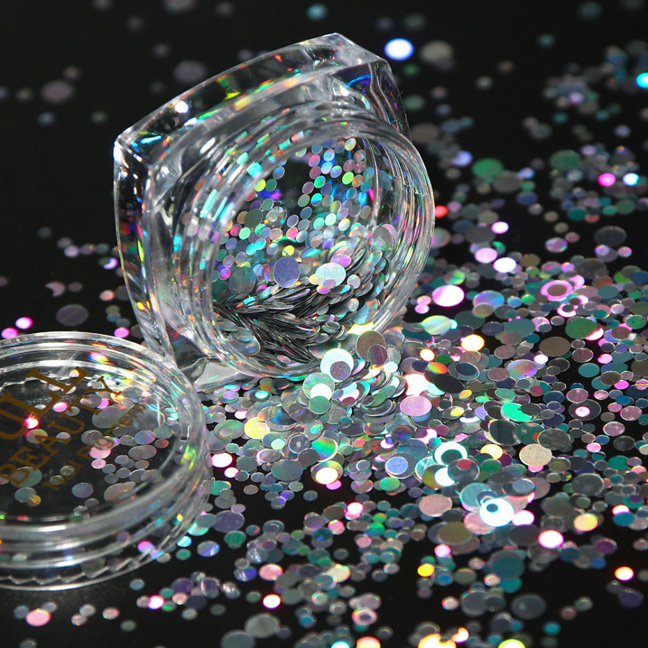 8pcs Silver Holographic Glitter Set for Nail Art, DIY Crafts, Scrapbooking & Party Decorations - Premium Cosmetic Grade Glitter Powder for Makeup, Slime & Resin Projects