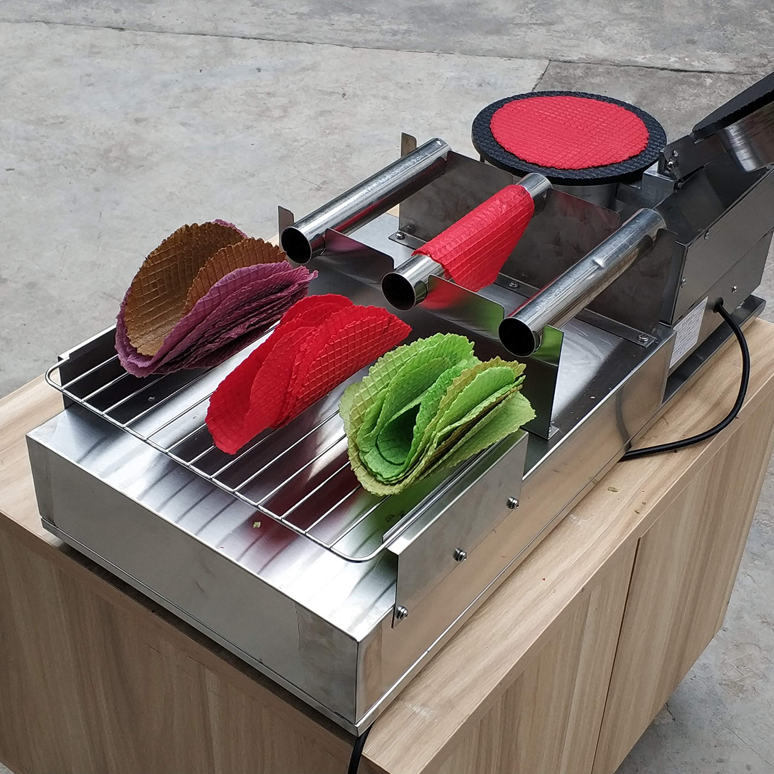Kolice Commercial Taco Rolling Machine - Electric Taco Maker & Waffle Press with Non-Stick Surface for Flour & Corn Tortillas - Includes Taco Holder - Perfect for Restaurants, Food Trucks & Home Kitchens